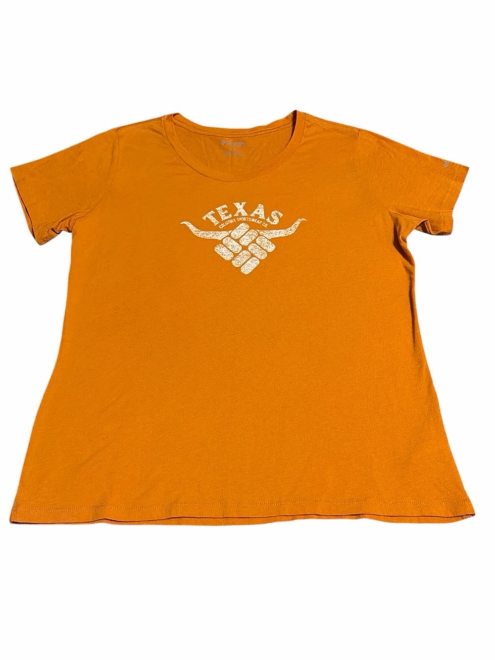 Columbia Women's Short Sleeve Tee - Orange with White Texas Longhorns Graphic